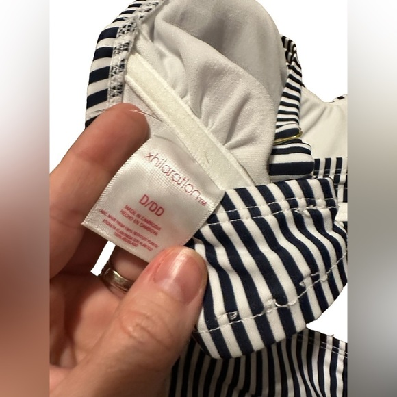 Xhilaration Women’s Swimsuit Bikini Blue and White Stripe XL D DD - Picture 12 of 12